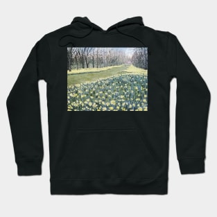 Yellow Daffodils in Nowton Park Painting Hoodie